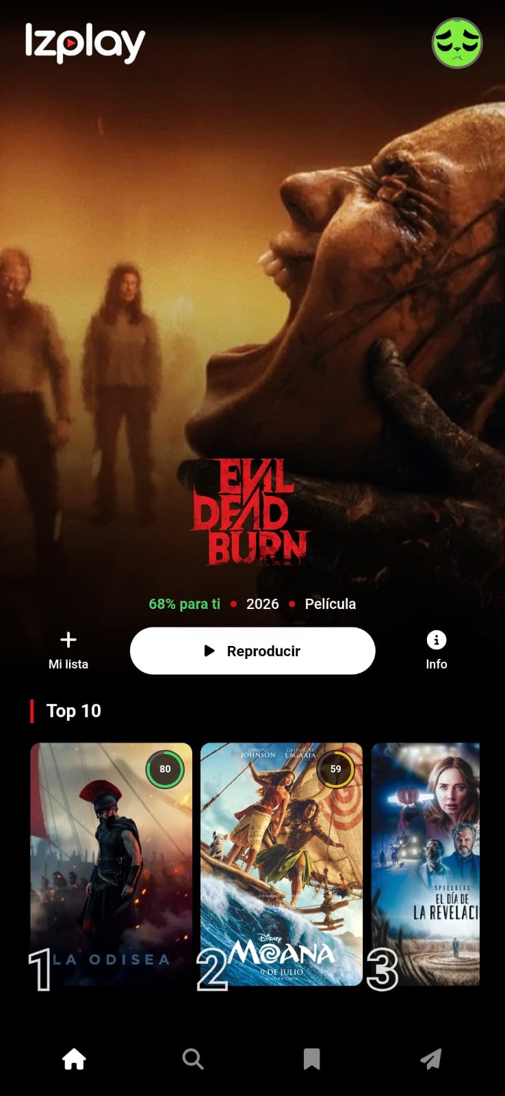 Pantalla de inicio de LzPlay